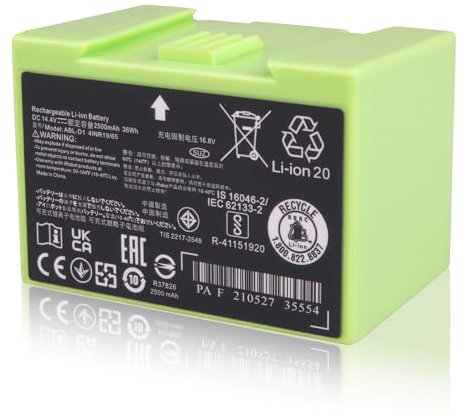 2500 mAh ABL-D1 Batteria Compatibile con iRobot Roomba Serie e e i, i8 i8+ i7 i7+ i4 i4+ i3 i3+ i6 e5 e6 J7 7150 7156 7158 7558 3150 3158 3550 e5150 e5152 e6198, ABL-D2 [14,4 V 36 Wh]