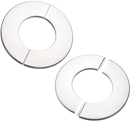 QUARKZMAN Plaque de recouvrement murale fendue, plaque d'habillage ronde en acier inoxydable pour tuyau de 60mm de diamètre 2 pièces