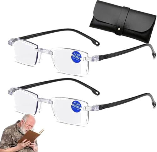 Intelligente Brille, Lesebrille Mit Automatischem Zoom, Brille Automatische Dioptrien Anpassung Gleitsichtbrille, Intelligente Auto-Zoom-Brille Für Nah Und Fern (2 Set,Intelligente Zoom)