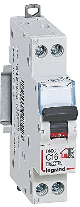 LEGRAND - Disjoncteur Phase + Neutre 230V DNX³ - Pouvoir de Coupure 3000A - 16A Courbe C - Bornes à Vis - 1 Module - Fabriqué En France (Lot de 6)