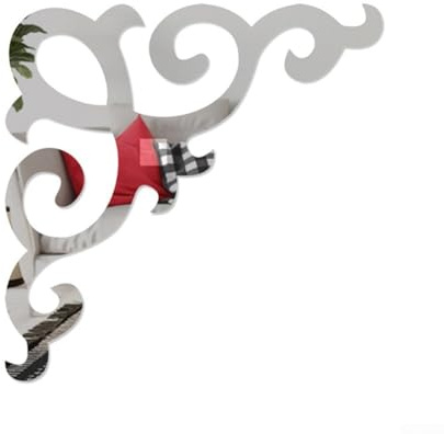 DIY 3D-Acryl-Spiegel-Aufkleber für Zuhause, Raumdekoration, moderne Wand-Eck-Dekoration, Verbesserung der visuellen Attraktivität (2 Silber)