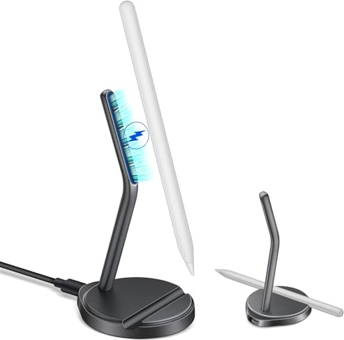 AIAUXAI Magnetic Charger Holder for Apple Pencil 2nd Generation, Quick Charging Mgnetic Pen Holder for iPad Pencil 2nd Gen Black