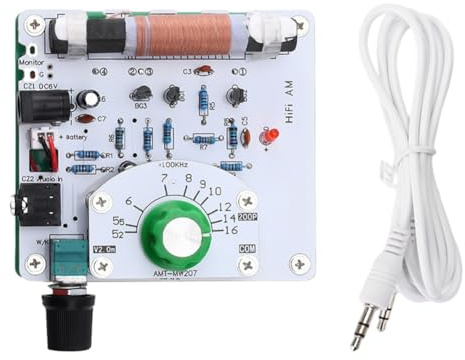 Flaroey MW AM Radio Transmitter Kit 525-1605kHz, 6V DIY Circuit Board for Radio Enthusiasts, Radio Motherboard