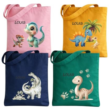 wolga-kreativ Kindertasche personalisiert mit Name Stofftasche Kindergarten Jutebeutel Kinder Stoffbeutel mit Namen Kita Freizeit