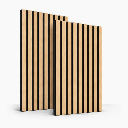 10x 3D Akustikpaneele 115 x 60 x 2,1 cm, Akustik Wandpaneele in Eiche-Optik, schalldämmende Holzoptik-Panels für Wohnräume und Küche, zur Wandverkleidung & Geräuschreduzierung (5 Packung Eiche)