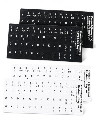 BTACGWP 4 autocollants pour clavier en français, résistants et adaptés aux ordinateurs portables et de bureau, constituent le choix idéal pour personnaliser votre clavier.