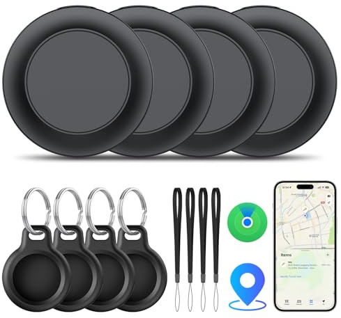 Air Tracker Tag-4 Piece, Air Tracker Tag Kompatibel mit Apple Wo ist? APP (Nur iOS), Koffer Tracker für Taschen/Gepäck/Key, Austauschbarer Akku, IP67 wasserdicht