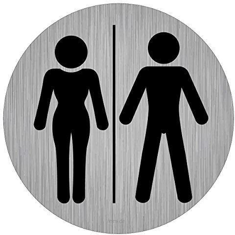 immi WC-Beschilderung, Männchen u. Weibchen/Dame, allgemein WC-Aufkleber, 95mmØ