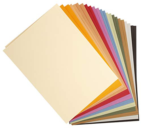 Clairefontaine 960450C Ries mit 100 Blatt Zeichenpapier Tulipe, 160g, DIN A4, säurefrei, 100% Zellulose, 1 Ries, 24 Pastellfarben sortiert
