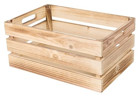 green leaves Sturdy Natural Wooden Apple Crates Retail Display Shelf Box Storage Gift Hampers (Small)