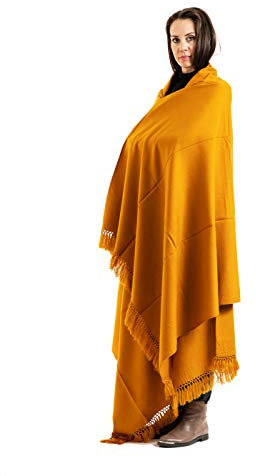 Om Shanti Crafts Meditationsschal oder Meditationsdecke, Schal, Schal, Übergröße, Stola, groß, Unisex, Senf, 8' x 4'