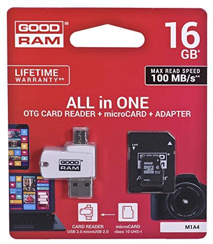 GOODRAM Microsd 16gb Card Class 10 + Adpter + Card Reader - Blister