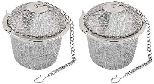 Uotyle Tea Infuser Ball Mesh Tea Balls Strainers Stainless Steel Cooking Infuser Rust Resistant with Chain Hook for Loose Leaf Tea Seasoning Spices Herbs, 2Pcs