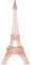 itsisa Baumschmuck Eiffelturm Paris Rose Gold - Baumkugel, Weihnachtsdeko, Christbaumkugel