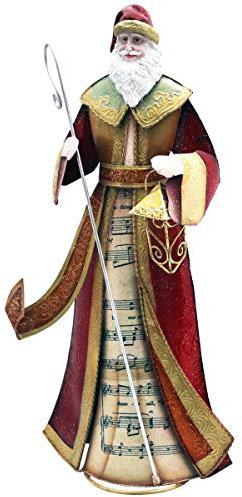 Gall&Zick Weihnachtsmann, Nikolaus, Santa aus Blech, Dekofigur, Weihnachten, Weihnachtsfigur, (Weihnachtsmann mit Stab)
