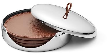 Georg Jensen Untersetzer, hochglanzpolierter Edelstahl, Silber, Einheitsgröße