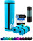 NBR Fitnessmatte Yogamatte 190 x 60 x 1.0 + 2 Fitness Pads 25 x 61 x 1,5 cm Hellblau Himmelblau Sportmatte Gymnastikmatte Trainingsmatte rutschfest Matte Sport Yoga Kniematte Gymnastik Tragegurt