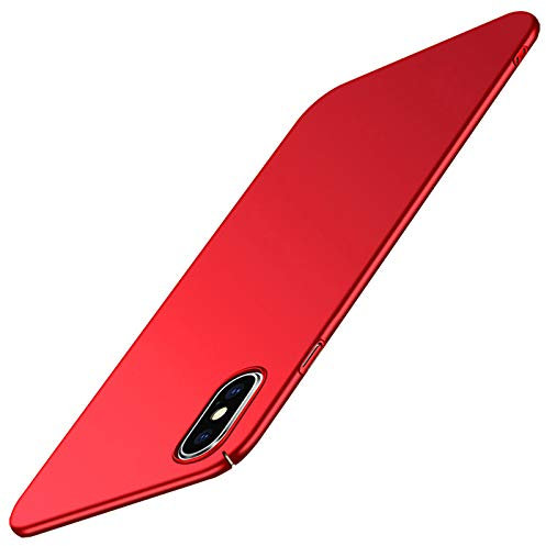 Tybiky Funda para iPhone XS Max, iPhone XS Max Mate PC Funda Ultra Delgada Carcasa Minimalista Protección Funda Resistente a Golpes Carcasa Anti Scratch Bumper Funda Funda para iPhone XS Max, Rojo