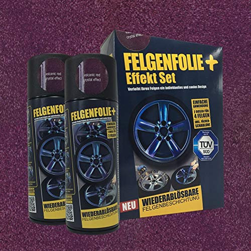 mibenco FELGENFOLIE+ Effekt Set, 2 x 400 ml, Kristalleffekt, Volcanic Red Crystal Effect (€ 3,75 / 100 ml)