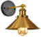 iDEGU Wandleuchte Industrielle Vintage Wandlampe Deckenleuchte Edison-Stil Metall Retro Lampe mit 180° Drehung E27 Fassung, 22 cm Lampenschirm (1 Stück, Gold)
