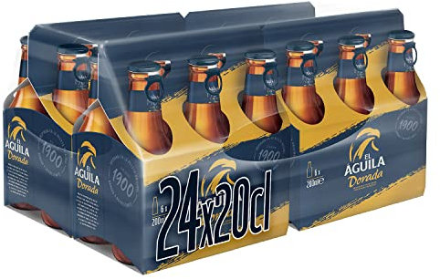 El Águila Dorada Cerveza Lager Especial Caja 4 Pack Botella, 6 x 20cl