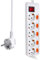 EXTRASTAR Regleta con 5 Enchufes + 5 Interruptor Individuales, 1 Interruptor Principal, 3680W, 250V, 1.5M, Blanco, 1pcs