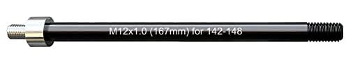 Fahrrad-Anhängerkupplung Steckachse Adapter 12 mm Steckachse mit 1,0/1,5/1,75 Gewindesteigung, Schaftlänge 167~185 mm (M12-1,0-167 mm)