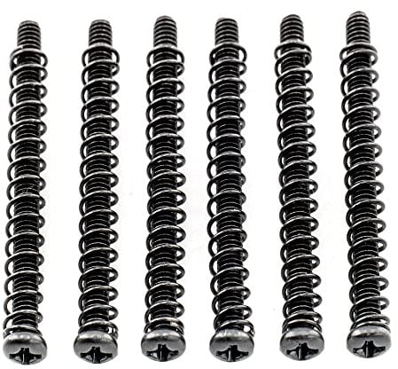 Musiclily Pro Metric M3X40mm Steel Saddle Intonation Screws and Springs Set for Imported Electric Bass Bridge, Black (Set of 6)