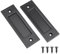 Eco-Fused 2x Tiradores de Dedo para Puertas Corredizas de Granero (Negro) con Tornillos Autorroscantes: Mango de Acero Sólido de 6 pulgadas con Base Plana - Fácil de Instalar