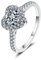 Banemi Moissanite Ring, Herren Ring Silber 925 1ct Herz Geschenkring Zum Geburtstag Größe 54 (17.2)
