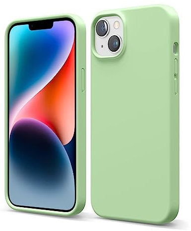 CoolGadget Silikon Hülle für iPhone 14 Weich mit Mikrofaser Innenseite Grün