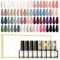 ROSALIND Esmaltes Semipermanentes Para Uñas 40psc Con Base e Top Coat Brillante y Matt Primer Pintauñas Semipermanentes 36 Colores 8ml UV LED Gel Nail Polish Marrón Gris Glitter Nude Negro