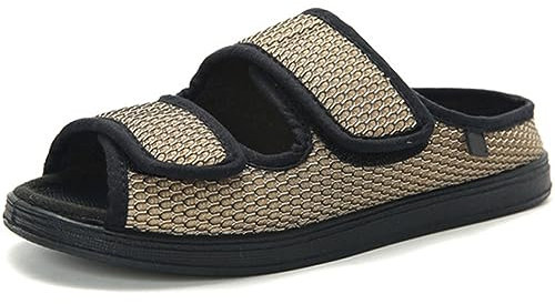 Pantuflas para Diabéticos de Ajuste Extra Ancho para Mujeres y Hombres - Sandalias de Espuma Viscoelástica Ajustables de Punta Abierta para Pies Hinchados y Post Cirugía