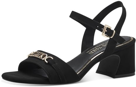 MARCO TOZZI by Guido Maria Kretschmer Damen Sandalen mit Absatz mit Verstellbarem Riemen Elegant, Schwarz (Schwarz), 38 EU