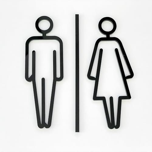 codiarts. Türschild 3D | Toilette | WC - Gäste WC | Bad | Acrylglas Laser geschnitten | selbstklebend (WC-Gender01)