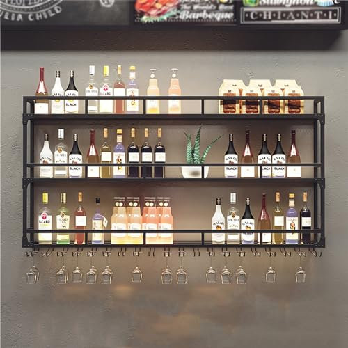 Weinregal Zur Wandmontage,Weinregal Palette Eisen,Flaschenregal,Weinregale Für Die Bar,Wand Flaschenhalter,Weinglas Flasche Regale,Weinflaschenhalter,Bar Regal Wand,Wine Rack，für Restaurants,Küchen (