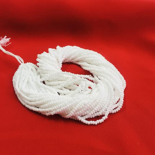 Perlin Cuentas de 2 mm Preciosa Ornela checas 9000 unidades de perlas de cristal CZ 11/0 24 en varias hebras (blanco opaco)