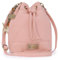 Catwalk Collection Handbags - Damen Leder Umhängetasche Mittelgroß - Beuteltasche/Handtasche - Verstellbarer Schultergurt - ROCHELLE - Rosa