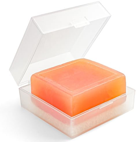 Ozner Porte-savon de voyage avec couvercle, porte-savon de voyage avec tampon de conservation, porte-savon carré pour douche, maison, extérieur, voyage (blanc transparent)