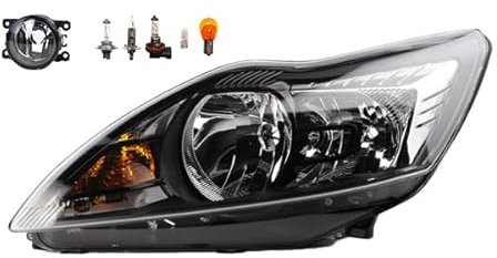 Johns, Scheinwerfer Halogen Front passend für Ford Focus 05 02/2008-01/2011 H7 H1 Links + Nebelscheinwerfer + Leuchtmittel