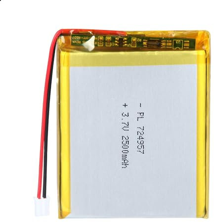 Batterie Li-Po 724957 3,7 V 2500 mAh Lithium-Polymère Ion Li-Po avec connexion 2P-PH avec grille de 2,0 mm