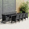 Gaseeto Garten Essgruppe 10 Personen Rattan Essgruppe mit 10 Gartenstühlen und Gartentisch, Grau, Transitional, Witterungsbeständig, Pflegeleicht, Benötigt Montage