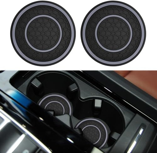 deemars 2PCS Tasse de Voiture Coaster, sous-Verres de Voiture de Tasse pour Les Porte-gobelets, Accessoires d’Intérieur de Voiture Universel pour la Plupart de Voiture (Gris)
