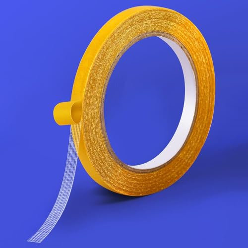 Doppelseitiges Gewebeband | 1cmx20m | Doppelseitiges Teppichklebeband für Flächenteppiche | Klebeband für Bodenbeläge, Treppenstufen und Mehr | Hohe Haftkraft, Einfaches Entfernen ohne Rückstände