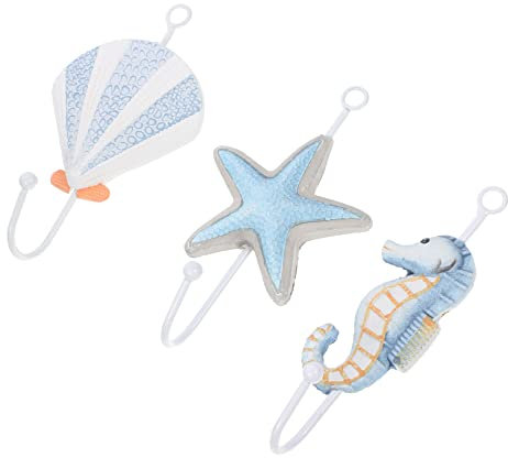TOGEVAL Ganci Per Cappelli 3 Pezzi Ganci Decorativi Da Parete Stelle Marine Conchiglie Cavallucci Marini Per La Decorazione Della Casa