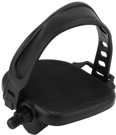 1 Paar Heimtrainer Pedale mit Riemen, Anti Rutsch Streifenmuster, Tragbare Heimtrainer Teile für Stationäre Fahrräder, Spinbikes und Stationäre Heimtrainer (1/2 Zoll Gewinde)