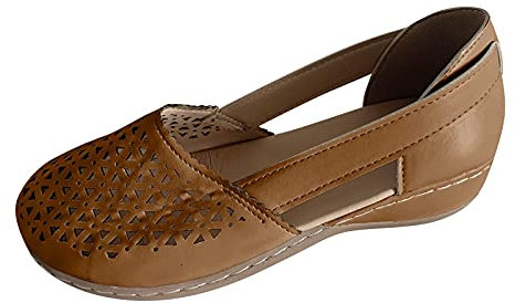 TYUIOP Sandali Bambina 33 Sandali Donna Bassi Pelle Ciabatte Per Piedi Gonfi Scarpe Donna Comode Pianta Larga Sandali Zeppa Infradito Mare Donna Con Zeppa Infradito Donna In Pelle