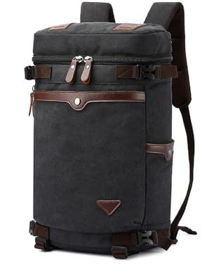 XINYASEE 3in1 Convertible Canvas Handbag,Vintage Travel Bag,Business Briefcase Laptop Backpack, Multi-Functional Travel Rucksack, Men's and Women's Canvas Sport Bag (Black)