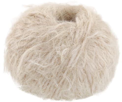 LANA GROSSA Basta| Garn im Fake Fur Look, locker verzwirnt, Franseneffekt& Merinofasern | Handstrickgarn, 50% Schurwolle & 50% Polyamid | 50g Wolle zum Stricken& Häkeln | 100m Garn FB 2