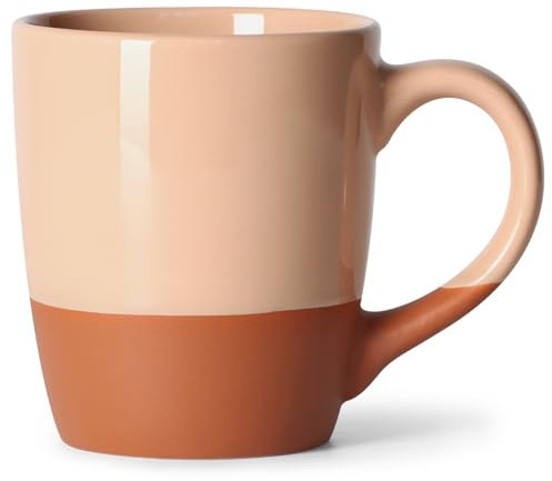 Smilatte 20 OZ Large Coffee Mug, Nice Ceramic Boss Tea Cup with Big Handle for Dad Men Women, Unique Style for Any Kitchen, Red
